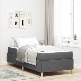 vidaXL Pat cu arcuri Altele Negru și Maro și Alb 80 x 200 cm Poliester