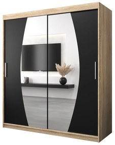 Dulap de haine 180 cm Eclipse (Stejar sonoma + Negru mat). 1063425