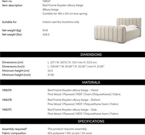 Pat dublu tapitat design elegant LUX Kayden, Albury bej