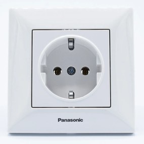 Priza simpla cu impamantare Arkedia Panasonic, ST, alba
