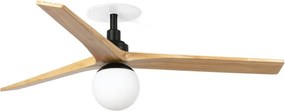 Lustra cu Ventilator incastrat tavan cu telecomanda KLIM M 125cm, negru/ pin
