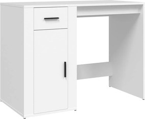 vidaXL Birou, alb, 100x49x75 cm, lemn prelucrat