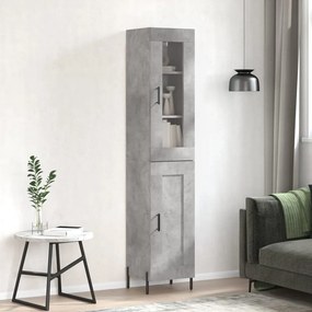 vidaXL Dulap înalt, gri beton, 34,5x34x180 cm, lemn prelucrat