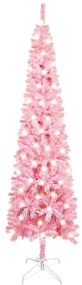 Brad de Craciun subtire cu LED-uri, roz, 150 cm 1, Roz, 150 cm
