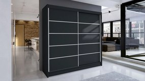Dulap cu uși glisante Bastian IV (negru) (fără iluminare). 1059150