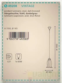 Pendul design rustic diam.16,5cm, H-110cm, 49208 EL