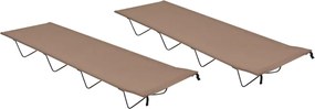 vidaXL Paturi camping, 2 buc. gri, 180x60x19 cm, țesătură oxford&oțel