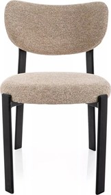 Scaun lemn tapitat Rin 253 bej/negru mat - H79 cm