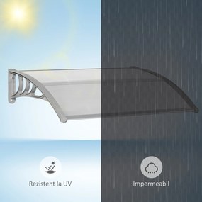 Outsunny Copertină Anti-UV din Policarbonat pentru Uși și Ferestre 100x75cm | Aosom Romania