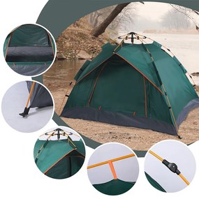 Cort pentru 3 persoane 2x2x1,35m, verde