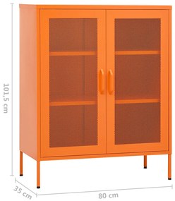 Dulap de depozitare, portocaliu, 80x35x101,5 cm, otel 1, Portocaliu, 1