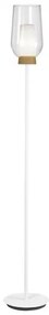 Lampa de podea design modern Nora alb/ lemn