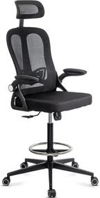 Scaun de birou ELEVATE, suport pentru picioare reglabil, Mesh, Negru