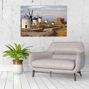 Tablou - Morile de vânt din Consuegra, Spania (90x60 cm)