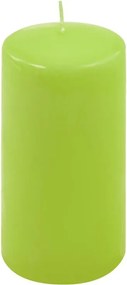 Set de lumânări în formă de pilon, 15 cm, Ø 7,5 cm, verde de