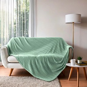 Cuvertură verde-deschis din microflanel 180x220 cm Arya – douceur d'intérieur