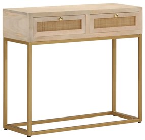vidaXL Masă consolă, 90x30x76 cm, lemn masiv de mango și fier