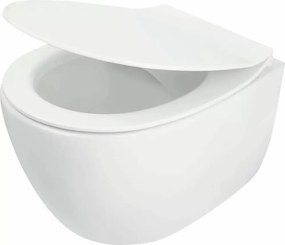 Set vas WC suspendat Deante Silia cu capac softclose alb