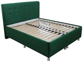 Pat tapitat 1400x2000 verde cu somiera rabatabila