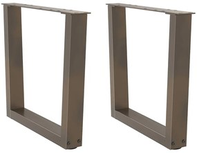 vidaXL Picioare pentru măsuță de cafea în formă de V, 2 buc., oțel natural, 50x(42-43,3) cm