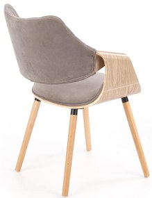 Scaun K396 material catifea gri stejar