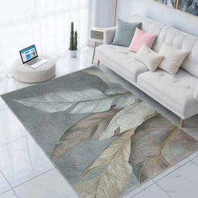 Covor tip traversă verde/gri lavabil 80x200 cm Dusty Leaves – Mila Home