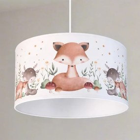 Brilagi - Lustră LED pentru copii cu cablu BOBO 1xE27/60W/230V Ø 35 cm alb/animăluțe