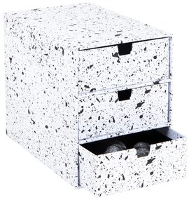 Cutie cu 3 sertare Bigso Box of Sweden Ingrid, alb-negru