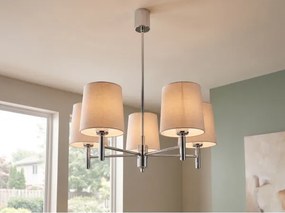 Brilagi - Lustru cu tijă MONTE 5xE27/60W/230V bej/crom lucios