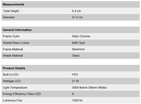 Plafoniera LED moderna LEROX 20cm crom satin
