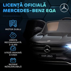 HOMCOM Mașină Electrică pentru Copii 3-8 Ani cu Telecomandă și Claxon, Negru, 111.5x69x52.5 cm | Aosom Romania