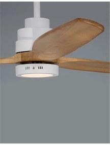 Ventilator de tavan cu telecomanda si iluminat NATURE alb/ stejar