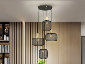 Lustra suspendata design decorativ modern Osiris 4 auriu/negru