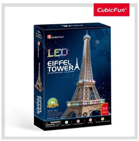 PUZZLE 3D LED TURNUL EIFFEL 82 PIESE - CUBICFUN (CUL091H)