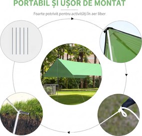 Outsunny Cort de Plajă Portabil cu Protecție UV și Geantă de Transport, 3x3 m, Verde | Aosom Romania