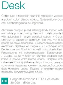 Aplica de perete design modern LED DESK AP2 BIANCO 138251