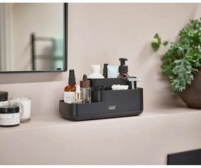 Organizator de baie negru din plastic EasyStore – Joseph Joseph