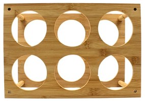 Suport pentru 6 sticle de vin, bambus, 35x24x18.5 cm, Excellent Houseware