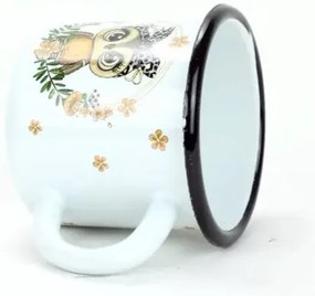 Belis Cană smălțuită cu bufniță, 7 cm, 0,25 l