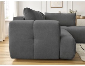 Colțar gri închis extensibil/cu spațiu de depozitare (cu colț pe partea dreaptă/în formă de ”L”) Fuji – Bobochic Paris