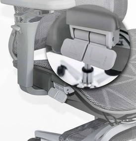 Scaun ergonomic SYYT 9520 gri, brațe 4D și șezut reglabil
