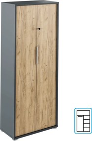 Dulap cu lacăt, grafit / stejar artizanal, RIOMA NEW  TYP 31