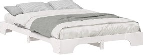 vidaXL Cadru de pat Alb 140 x 220 cm Lemn de pin masiv