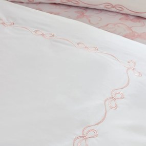 Lenjerie de pat albă pentru pat dublu 200x200 cm Bow Embroidery – Catherine Lansfield
