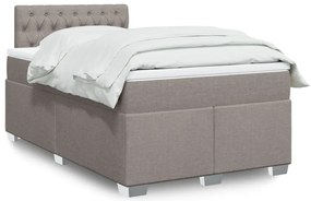 vidaXL Pat box spring cu saltea, gri taupe, 120x200 cm, textil