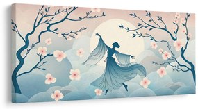Tablou siluetă de dansatoare printre cireși