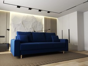 Canapea extensibilă dumonde cu ladă de depozitare si sezut confortabil din spuma high-density, Kronos Royal Albastru 210x100 cm