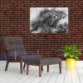 Tablou - Acuarelă papagali (90x60 cm)