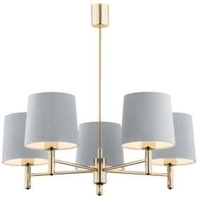 Argon 2085 - Pendul PONTE 5xE27/15W/230V albastru/alamă