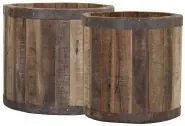 Set 2 jardiniere din lemn reciclat, colecția Grimaud